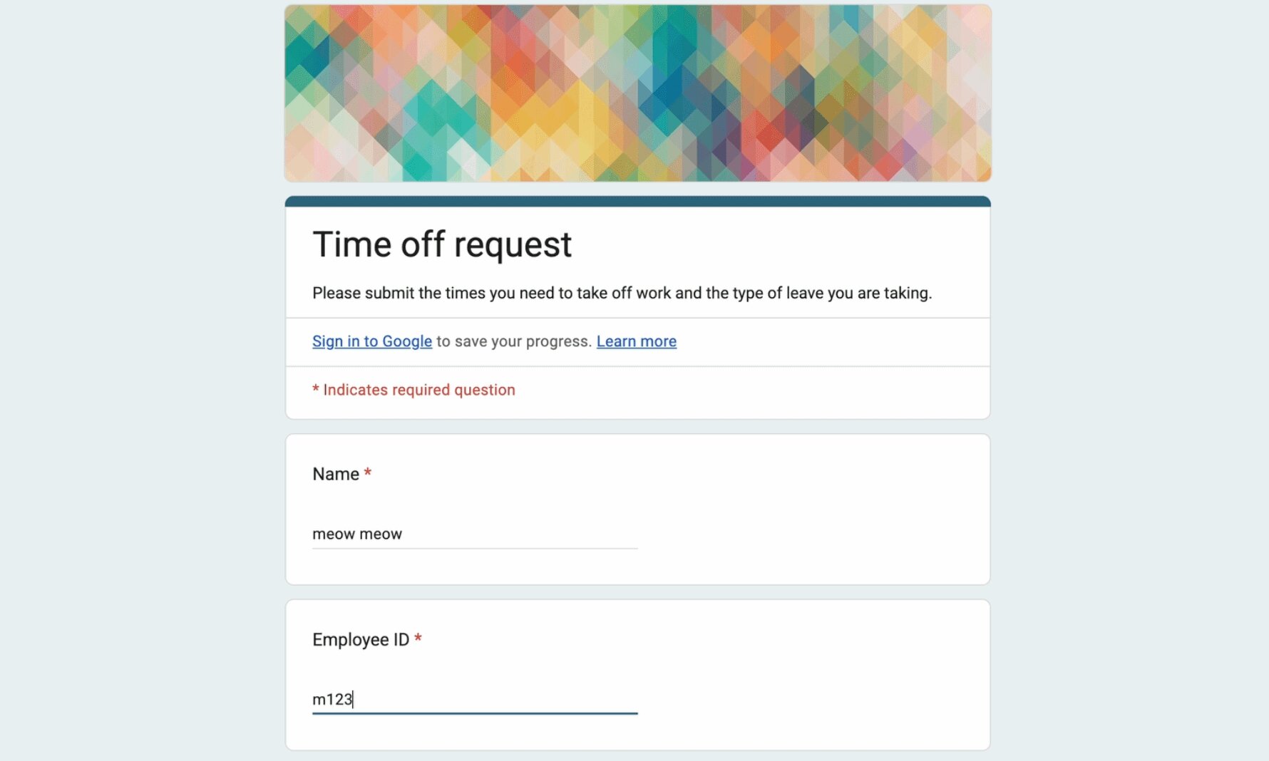 Fill in Google Form as usual | MultiField CopyCat Form Autofill Extension