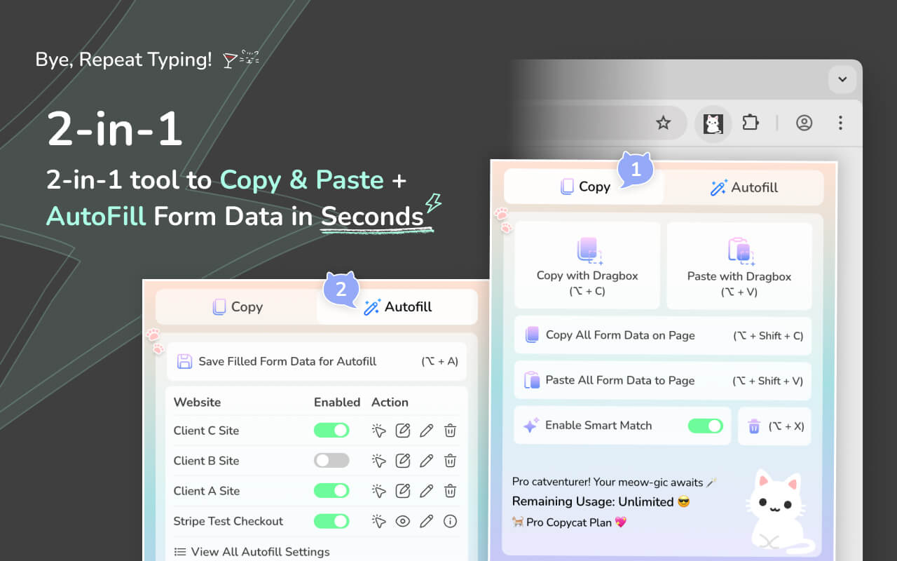 Best Chrome Extension to Autofill Form & Copy Form Data for QA testing | MultiField CopyCat